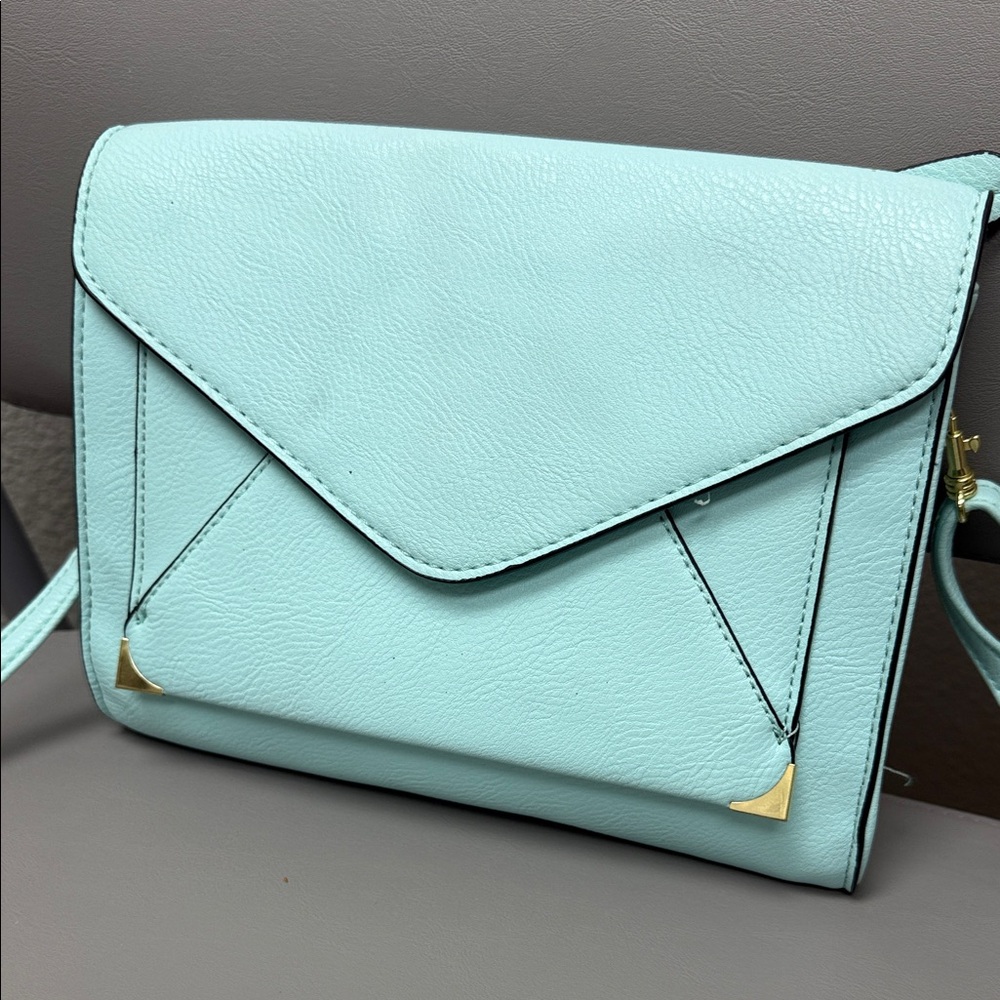 Apt. 9 Light Blue Crossbody Bag with Gold Accents